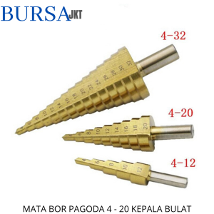 MATA BOR HSS PAGODA TITANIUM COATED DRILL BIT STEP KEPALA BULAT