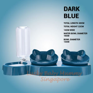 【CLEARANCE】3-In-1 Pet Bowl Set with Water Dispenser / Tilt Design Detachable & Washable Pet Feeder
