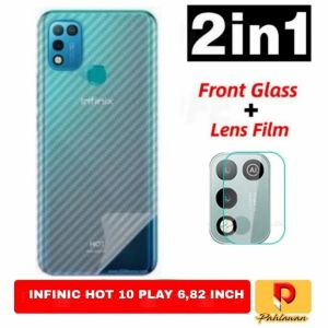 PROMO PAKET 2 INC 1 Garskin Carbon INFINIX ZERO 5G 2023 / INFINIX HOT 10 PLAY / INFINIX HOT 11 PLAY Anti Gores Bagian belakang