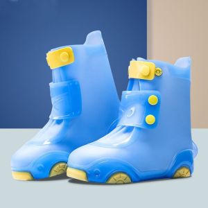 Kids Rain Boots Waterproof Anti-Slip Silicone Rubber Rain Shoes for Boys & Girls School Use