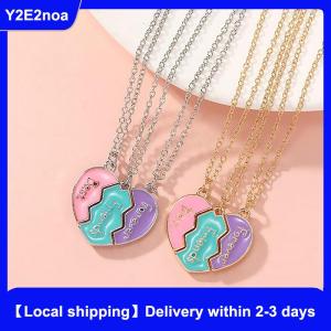 【Local shipping】 1 Set BFF Necklaces For Sister BFF Birthday Friendship Jewelry Gifts Best Friend Forever Necklace For 3 Girls Matching Heart Pendant