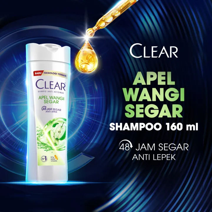 CLEAR SHAMPO ANTI KETOMBE SUPERFRESH APPLE 160ML