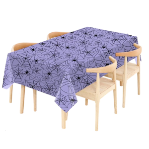 6Pieces Scary Pumpkin Print Plastic Tablecloths Waterproof Easy Cleaning Party Table Covers For Seasonal Celebration
