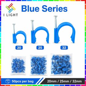 (Fast Delivery)(50Pcs/Pack) PVC Pipe Clamp PVC Clamp 20/25/32mm Orange/Blue/ White Heavy Duty Water Pipe Fixing Bracket Plumbing Fittings