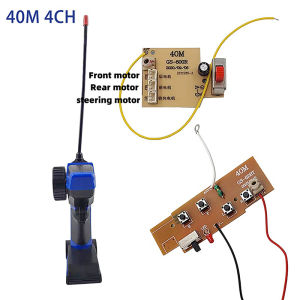 QUANSEN DIY Parts 40M 4CH Transmitter Board Receiver Board Durable RC Circuit Module With Remote Controller For RC Car Model Replacement