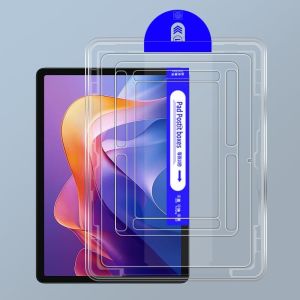 2Pcs Shockproof Tempered Glass Screen Protector Transparent for Redmi Pad 2 11 Inch 2025 with Auto-Alignment Tool