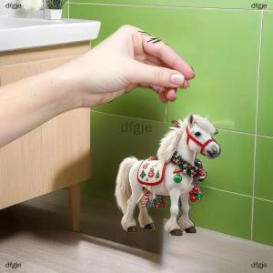 [COD] dfgje 1 3Pcs Elegant Christmas Horse 2D Acrylic Decorations Hanging On Christmas Trees As Christmas Home Decorations Xmas Party Gifts