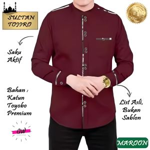 GW Kemeja Koko Sultan Tojiro Premium Bahan Toyobo Kemeja Koko Lengan Panjang Termurah dan Terlaris