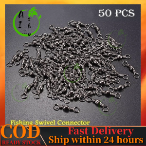 【NEW STOCK 】50PCS/pack With Interlock Tool Buckle Swivels Solid Rings Fishing Line Connector Fishing Pins Hanging Snap