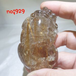 高级钛晶貔貅摆件/ Gold Rutilated Quartz Pixiu Ornaments/ Feng Shui Decoration Gold Rutilated Quartz Pixiu/霸王貔貅