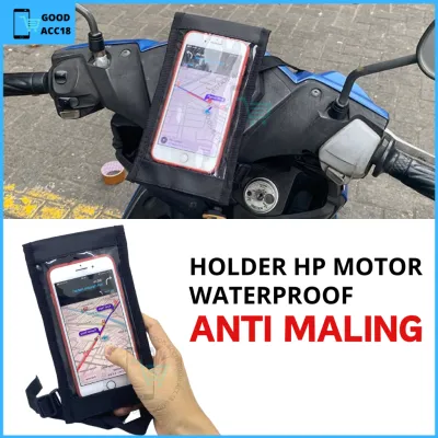 Holder Hp Motor Tas Handphone Waterproof Di Stang Sarung Pelindung Ponsel Untuk Ojol Aman Anti Air