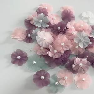 30ชิ้นผ้าดอกไม้ประดิษฐ์ดอกไม้ปะติดสำหรับชุดแต่งงานอุปกรณ์ตกแต่งบ้านเสื้อผ้า