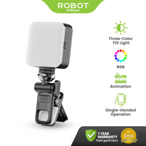 ROBOT RFL01 Full Color Pockets Animation 360° Fill-in Light RGB with 3 Mode Color Temperature 2500K-9000K Multiport Lamp Original - Garansi 1 Tahun