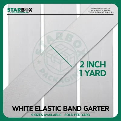 Starbox White Elastic Band Garter (Sold Per Yard) Made in Korea