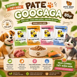 combo 10 gói 20 gói 30 gói pate Googaga 85gr nguyên thịt tươi giàu dinh dưỡng dành cho chó mèo - T3 PETS SHOP