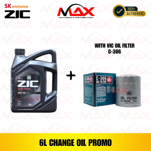 SK-ZIC 6 Liters X7 10W-40 DSL with C-306 Vic Oil Filter Fully Synthetic Change Oil Bundle