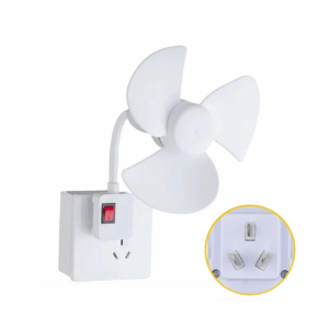 LONGB 3-Prong Plug Wall Socket Fan Wall-Mounted 3/5 Blade Desktop Fan  Energy Saving Cooling Fan Summer