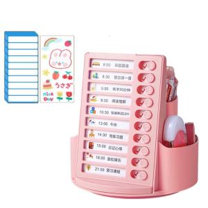 2 in 1 Desk Organizers Rotating Pen Holder Chore Chart Checklist Board Stationery Organisers Large Capacity Pencil Box