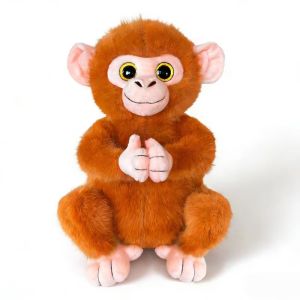 MMLUCK Mắt To Thú nhồi bông hình con khỉ Chân thực Búp bê nhồi bông Búp bê khỉ mắt lấp lánh Sáng tạo Mô phỏng Thú nhồi bông hình loài đười khỉ Trang trí phòng
