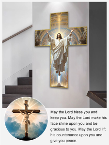 Acrylic wall decorative for living room decoration Cross gospel pendant home artwork decorations