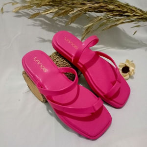 LANOES - Sandal Tali Platform Wanita Sendal Wanita Kekinian STUSSY