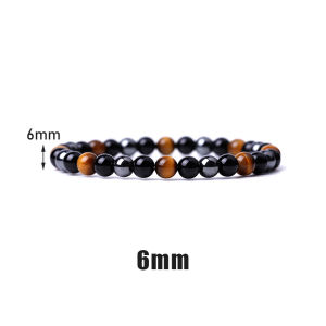 Triple Protection Bracelet Magnetic Tiger Eye Health Care Magnet Slimming Black Obsidian Bangle Men Natural Healing Energy Blue Tiger Eye Bracelet Yoga Women Elastic Rope Jewelry Handmade Accessories Valentine Gifts