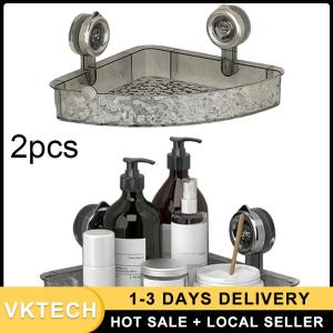 Suction Cup Bathroom Wall Shelf for Toothbrushes and Toiletries Multi-Functional Clear Storage Caddy