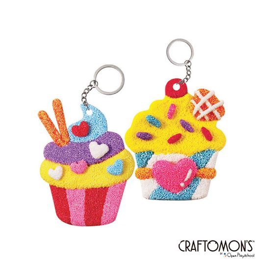 Bubble Keychain Art (Cupcakes) Foam Clay Keychain Clay Art