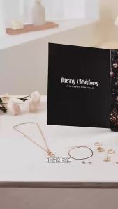 Lịch Đếm ngược đến giáng sinh đồ trang sức mù cho phụ nữ 24 ngày lịch đếm ngược Bộ quà tặng với hoa tai vòng cổ vòng tay Xmas bất ngờ quà tặng bé gái đồ trang sức