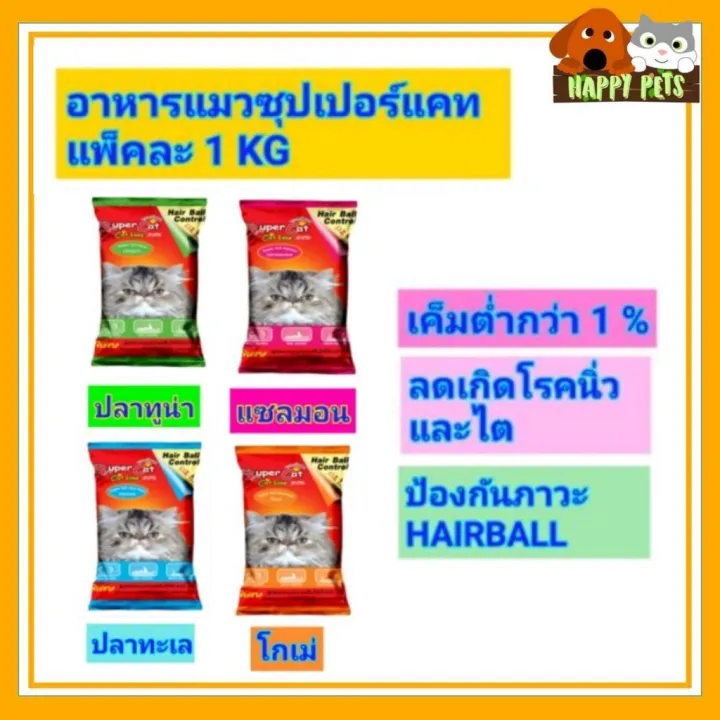 อาหารแมวซุปเปอร์แคท แพ็ค 1KG