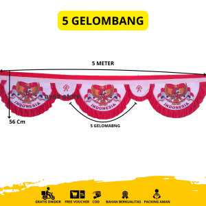Bendera Background Merah Putih Model Garuda  10 Meter