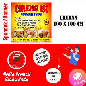 Spanduk Cireng Isi / Banner Cireng isi / Spanduk Ukuran 1 x 1 m