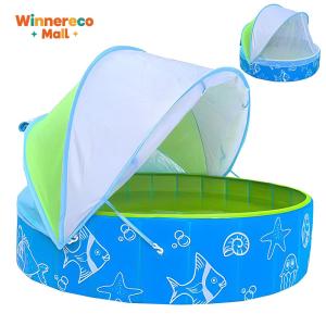 Portable Kiddie Pool with Canopy for Kids Indoor Outdoor Use Collapsible Design for Easy Storage and Transport