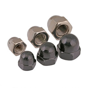 Nickel Plated Black Carbon Steel Acorn Cap Nut M3 M4 M5 M6 M8 M10 M12 Hex Nuts Decorative Dome Head Cover Semicircle Acorn Nut