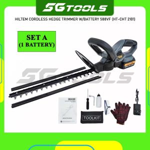 HILTEM CORDLESS HEDGE TRIMMER W/BATTERY 588VF (HT-CHT 2101)/ Machine Garden/ Pruning Shear/ Machine Plant Tree Trim/ Pruning Saw/ Gardening Tools