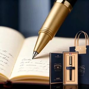 Montagut Business Fountain Pen Set Luxury Black Gold Metal Pen with Gift Bag Customizable Signature Pen for Office Gift2026