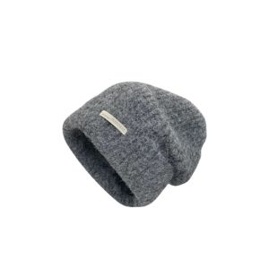 DRESSPLUS All-match Knitted Pullover Hat Solid Color Korean Style Brimless Beanie Cap Fashion Dome Plush Woolen Hat Winter Autumn