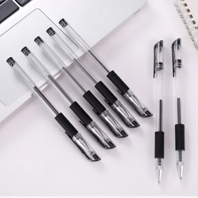 PTT Pena Gel 0.55mm Standard Pulpen Gel Standard Bolpoin Cair Alat Tulis Sekolah Bolpen Warna Hitam Biru Merah Murah Import