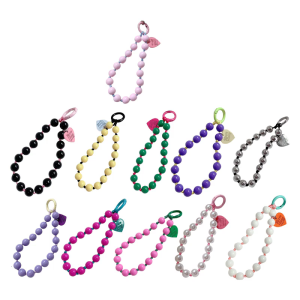 Korean Cute Love Heart Beadeds Colorful Phone Bracelets for Phone Anti-Lost Chain Lanyard Hanging Cord Sweet Gift