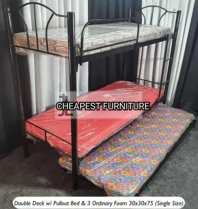 DOUBLE DECK WITH PULL OUT BED AND 3 PCS REGULAR FOAM SINGLE SIZE COD ONLY Lazada Lazada PH