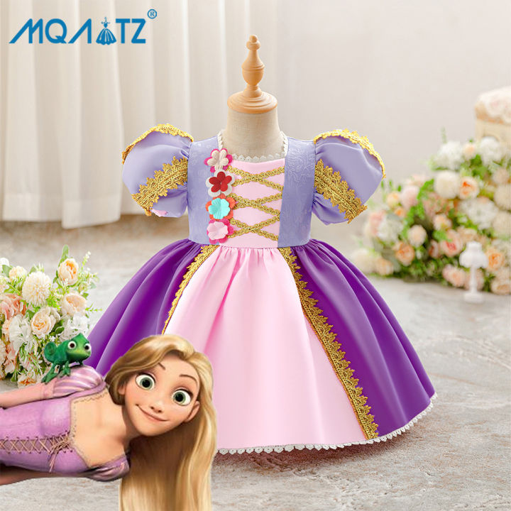 MQATZ Baby Girl Rapunzel Princess Dress Costume For Kid Girl