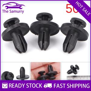 Samurry ✨Hot Sale✨ 50pcs 6 mm Auto Car Bumper Fender Retainer Push Black Plastic Clips Fasteners
