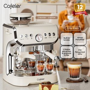 Cafeler Coffee Maker 2 Boiler Sistem Mesin Kopi Espresso Grinder 58MM