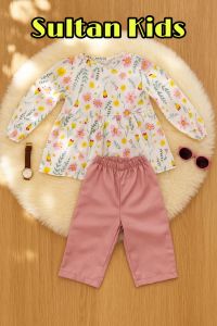 Pakaian anak-anak perempuan bahan rayon kombinasi katun toyobo usia 1 sampai 10 tahun//Setelan anak permpuan motif bunga bahan lembut usia 1 sampai 10 tahun