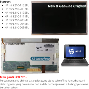 Layar LCD HP mini 210-1102TU 210-2037TU 210-1105TU 210-1111TU 210-2036TU 210-2056TU 210-2039TU new original