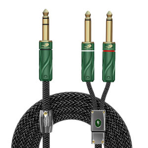 GOLLEY LION Stereo 1/4 Inch TRS 6.35mm Jack to Dual 1/4 TS Mono Male Audio Cable for Amplifier Speaker Mixer Console DJ Shielded Y Cords