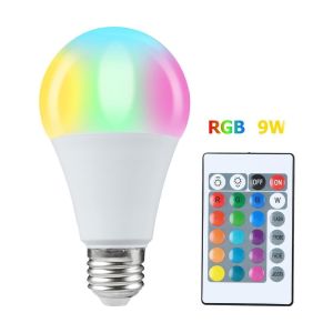 Bóng đèn LED RGB 9W 10W Đèn điều khiển thông minh có thể điều chỉnh độ sáng 220V Đèn đổi màu