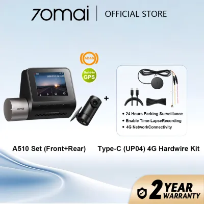 70mai A510 Dash Cam 3K 1944P HDR with GPS ADAS 140° Night Vision 24 Hours Parking Monitor APP Control
