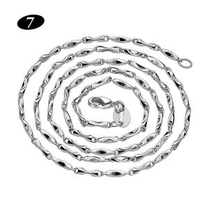 Bravego 925 Sterling Silver Necklace Chain Women Fashion Thin Chain Necklace Jewelry Accessories