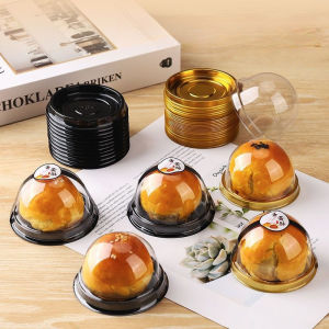 50pcs Container Plastic Box Cupcake Case Dome Egg Yolk Crisp Carrier Holder Party Gift Wrapping